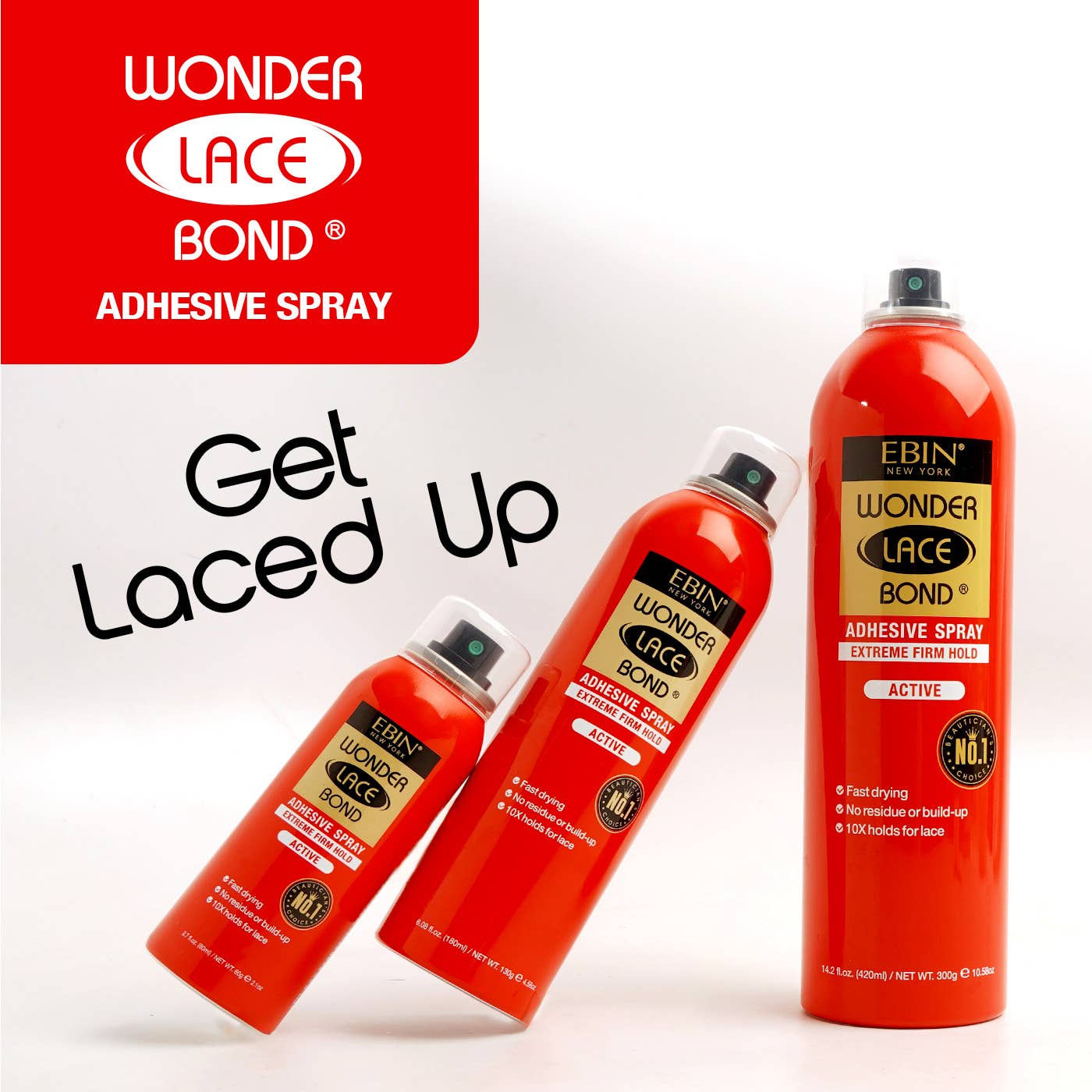 Spray adhésif pour perruque Wonder Lace Bond - Maintien extrême