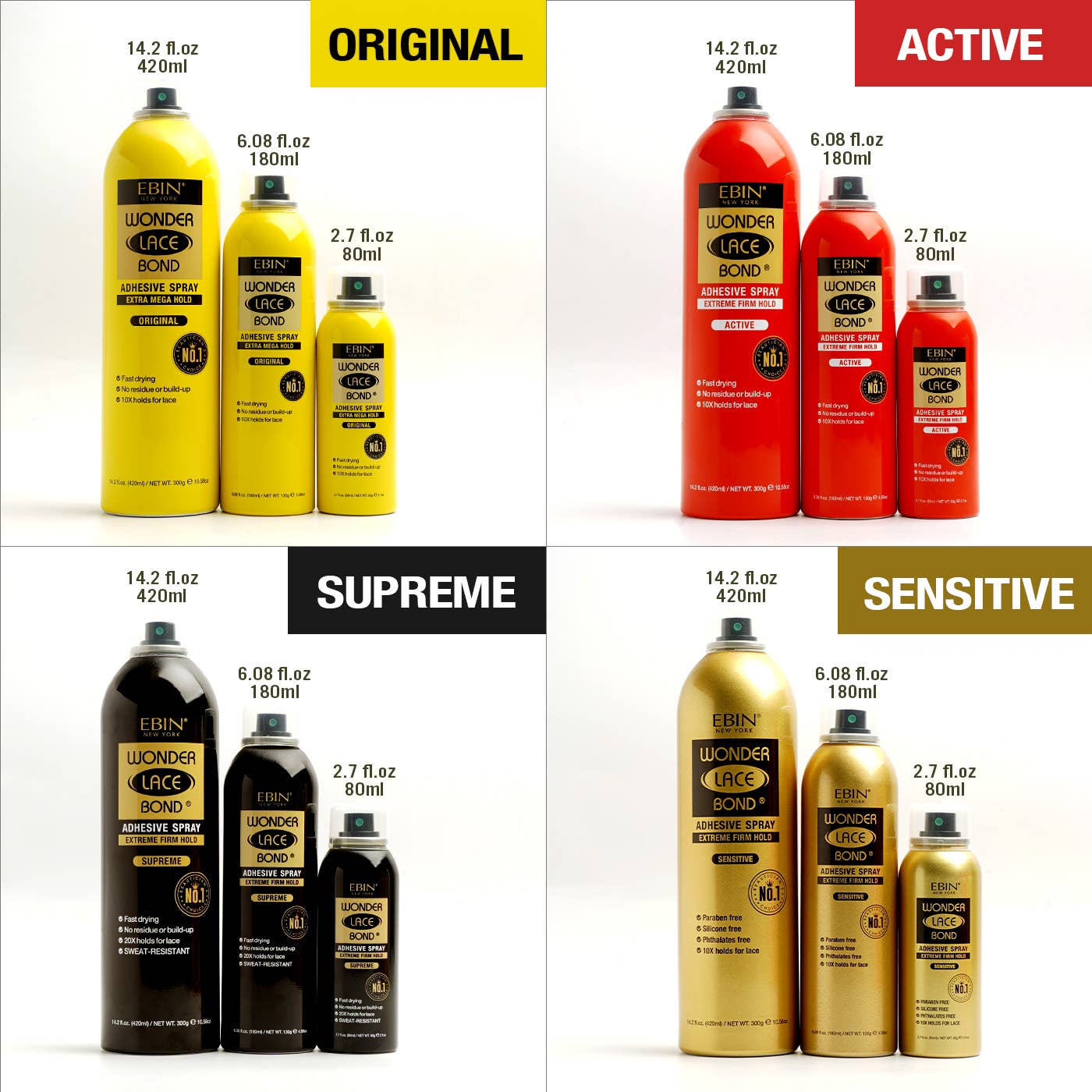 Spray adhésif pour perruque Wonder Lace Bond - Maintien extrême